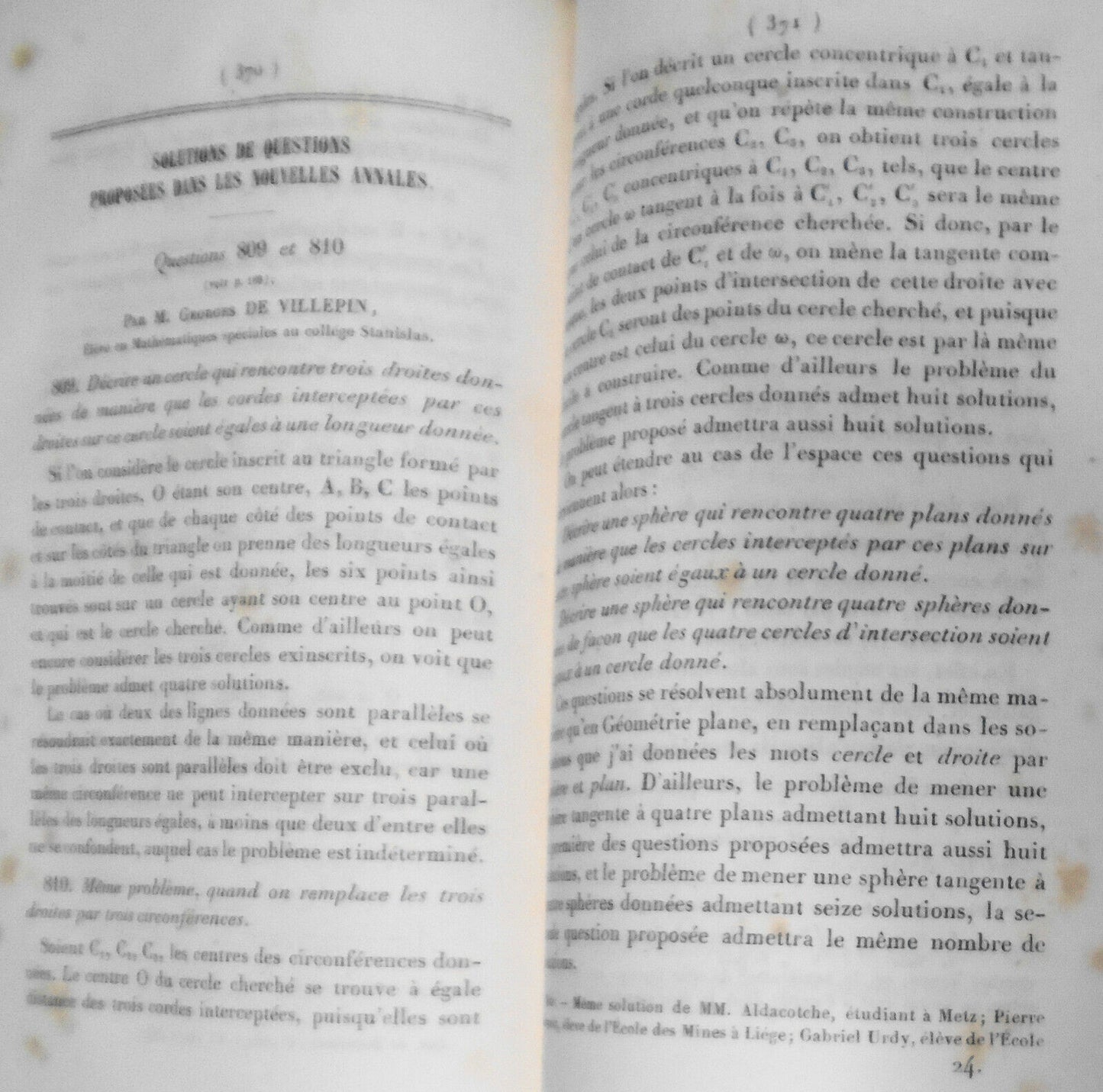 Nouvelles Annales De Mathematiques. 1867. Second Series, Tome 6.