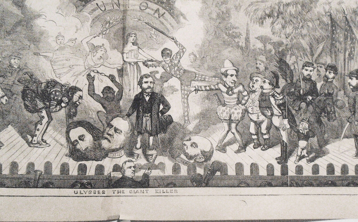 1865 Civil War Harper's Weekly "Merry Christmas To All" - Nast Double page print