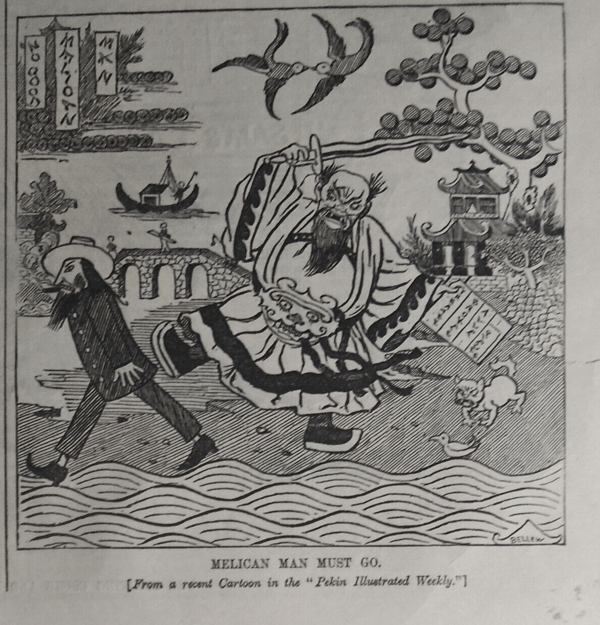 The Fighting Cocks & the Eagle, by Th. Nast - Harper's Weekly 1879. Hand-colored