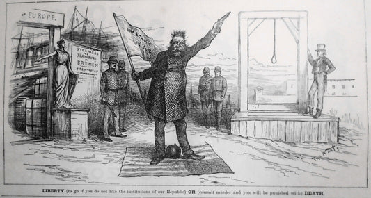 "Liberty... or... Death" & "Tit for Tat" by Thomas Nast, in Harper's Weekly 1886