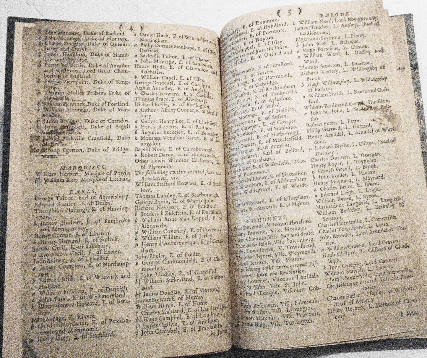 1741 A true & exact list of the lords spiritual & temporal, also of knights...