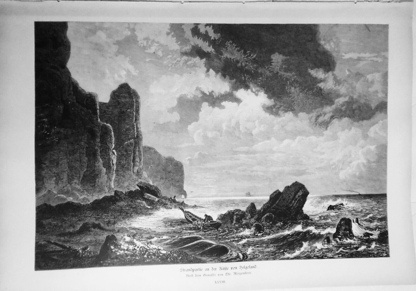 Strandpartie an der Küste von Helgoland, by Christian Morgenstern  - 1882