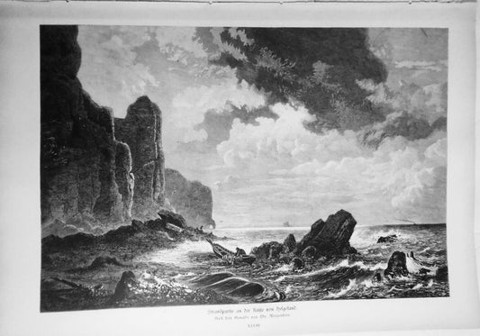 Strandpartie an der Küste von Helgoland, by Christian Morgenstern  - 1882