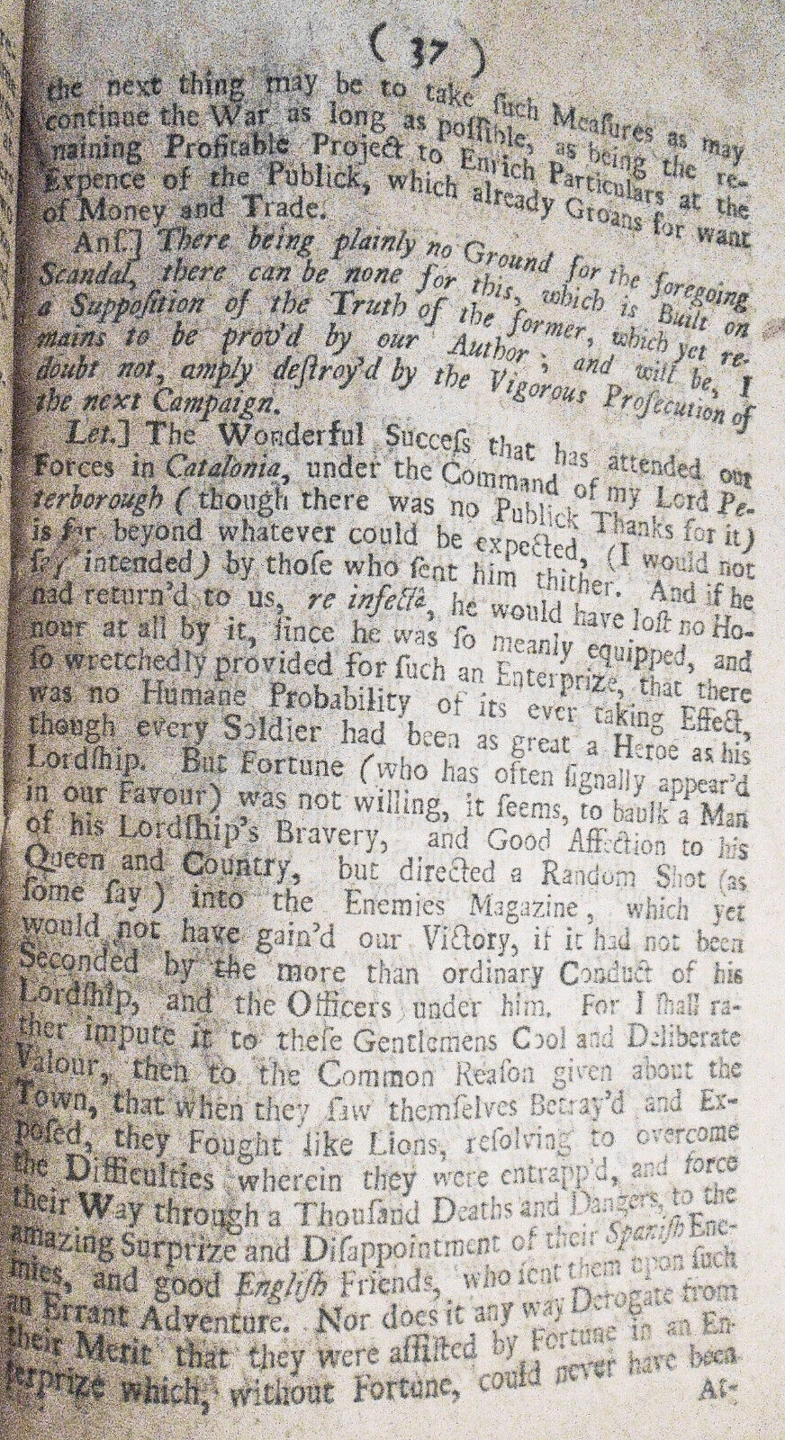 1706 Letter to Author of the Memorial of the State of England, Answer'd. 1st ed.