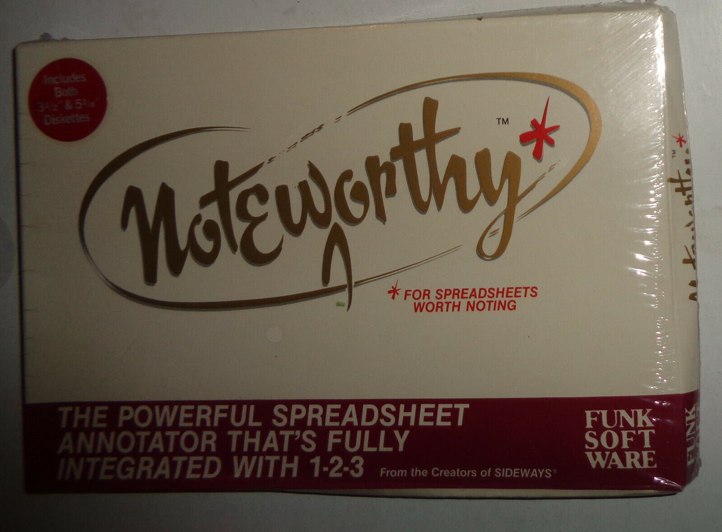 NOTEWORTHY (for spreadsheets worth noting) by Funk Software 1987 - MINT, NEW