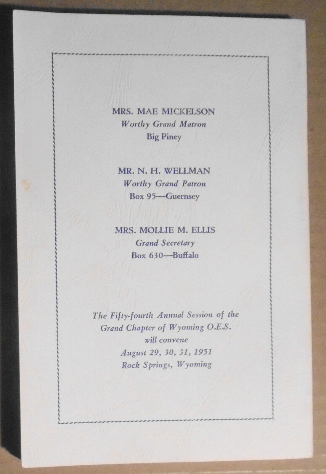 1950 Proceedings of Grand Chapter of Wyoming, Order of the Eastern Star