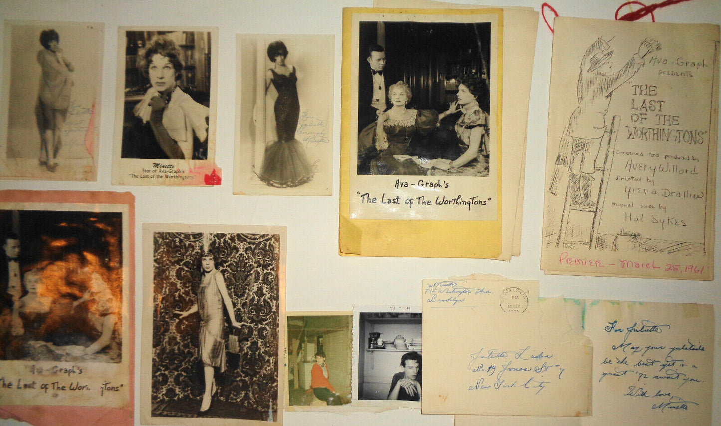 Minette (1928 – 2001) lot of original photos & signed items. Female impersonator