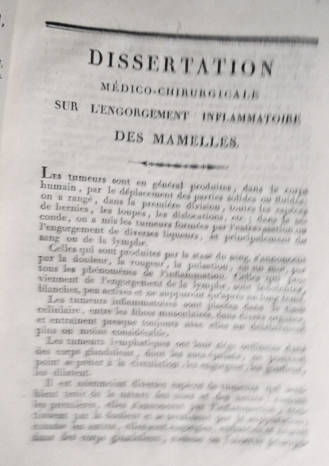 1807 Dissertation médico-chirurgicale sur l'engorgement inflammatoire mamelles