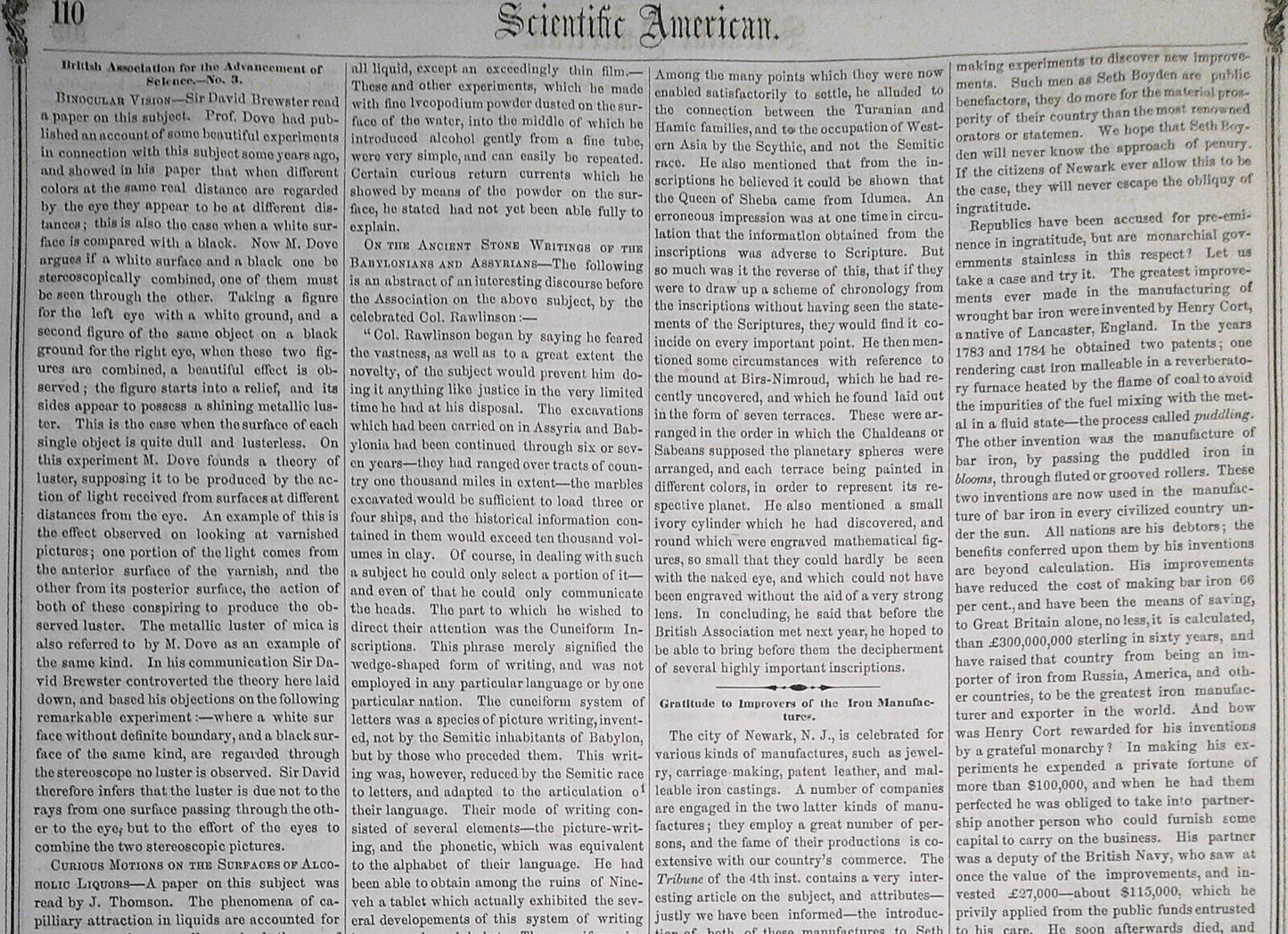 Scientific American, December 15, 1855. Drilling and Boring Machine, etc