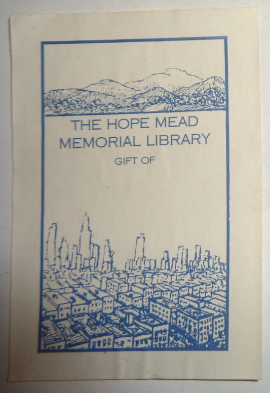 Hope Mead Memorial Library Ex Libris gift bookplate