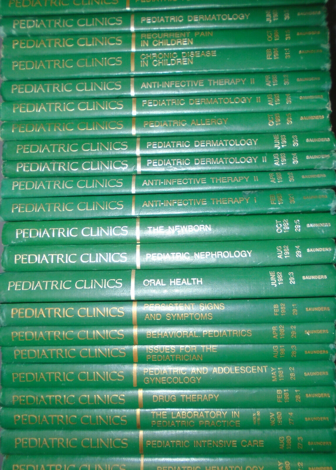Pediatric Clinics of North America - 41 Hardcover books lot. 1979-1996