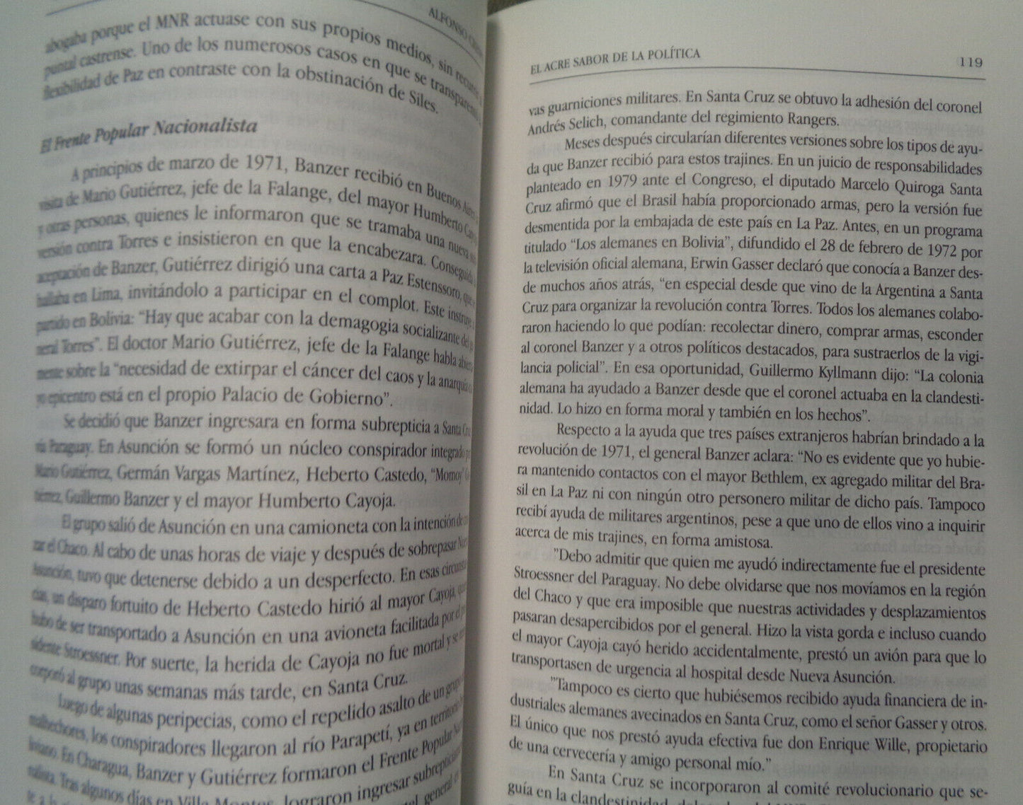 Banzer, el destino de un soldado, by Alfonso Crespo - SIGNED 1st 1999