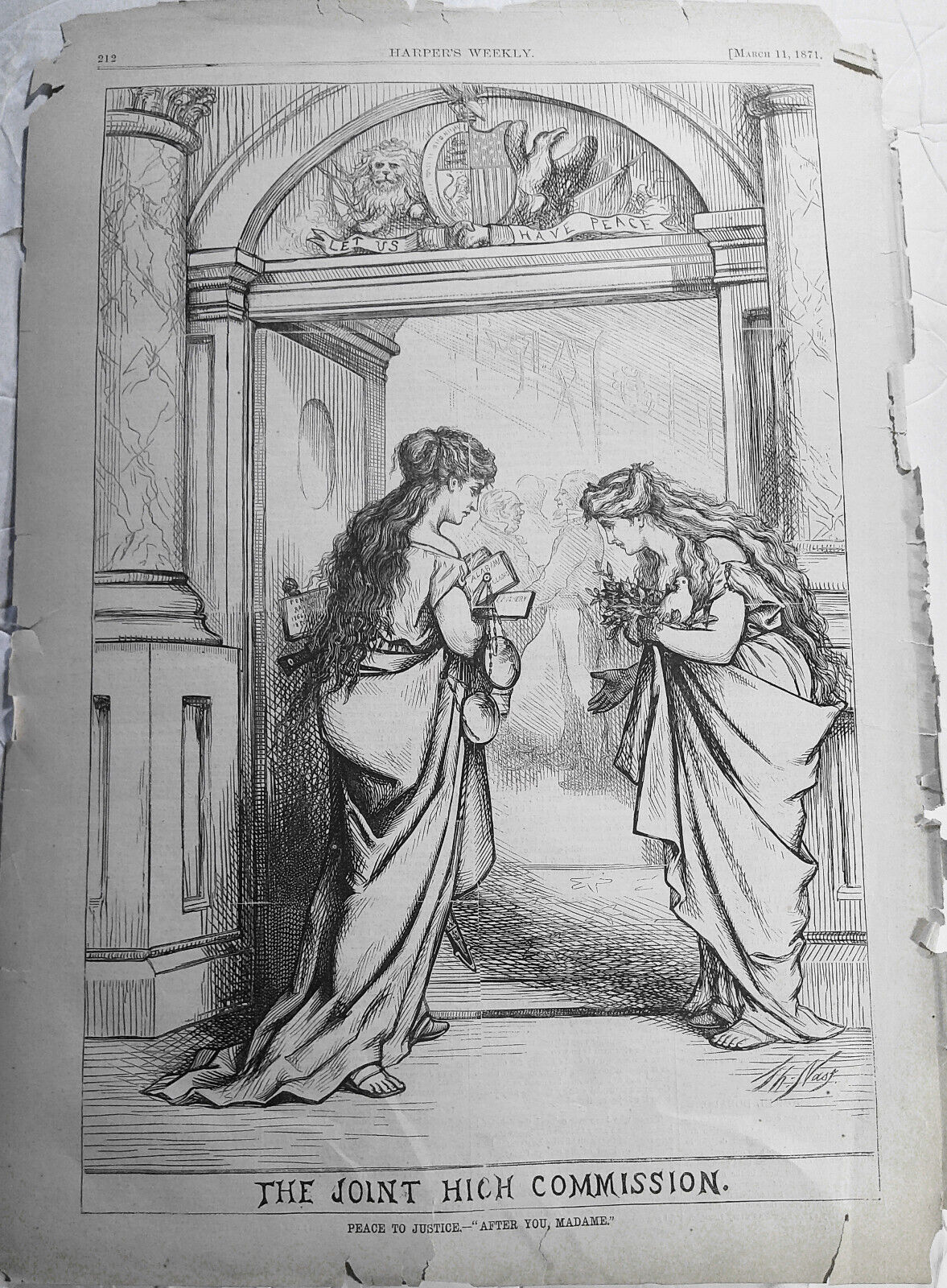 The Joint High Commission - Peace to Justice : "After You, Madame"   1871 print