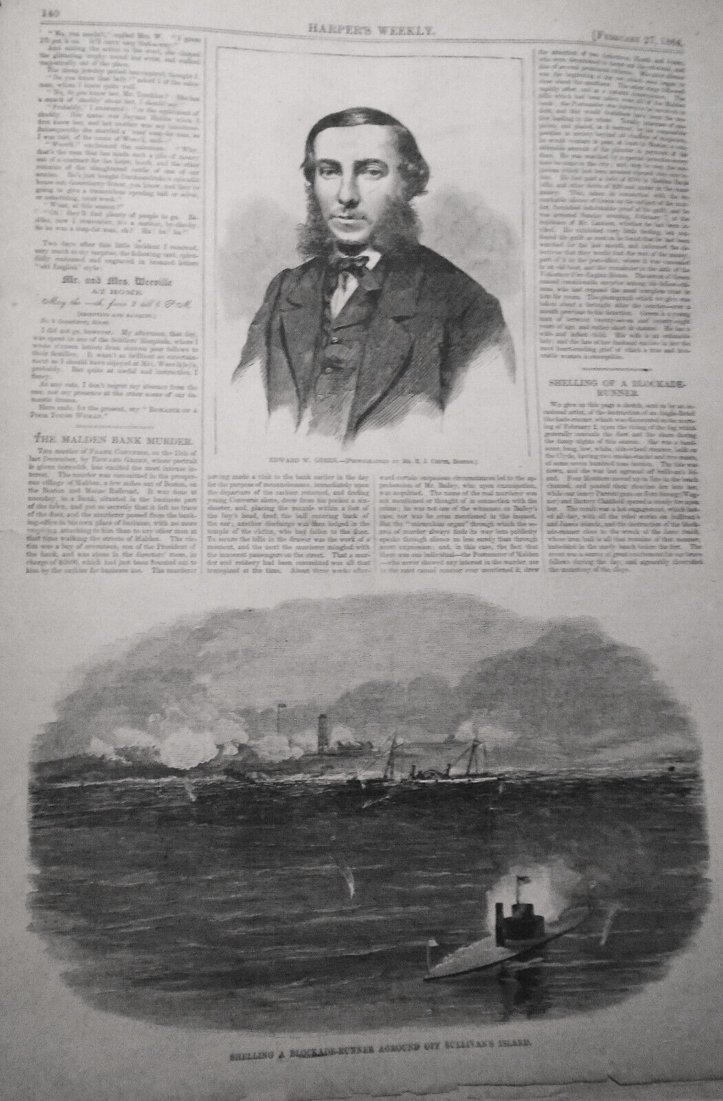 Harper's Weekly February 27, 1864. Original Issue. Civil War, Colt's Armory etc