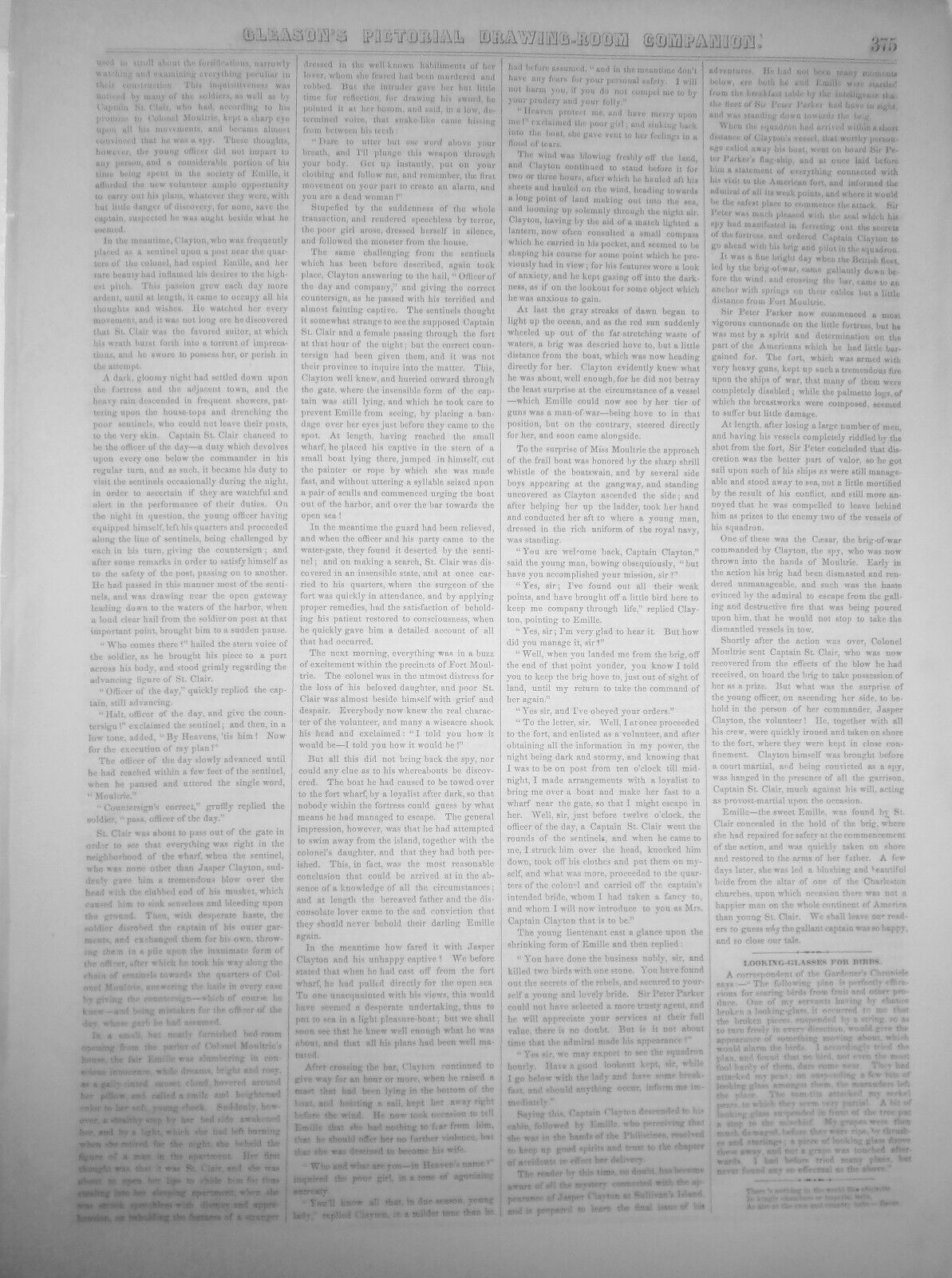 1852  Washington's Headquarters + Longfellow - 2 prints & story - Gleason's