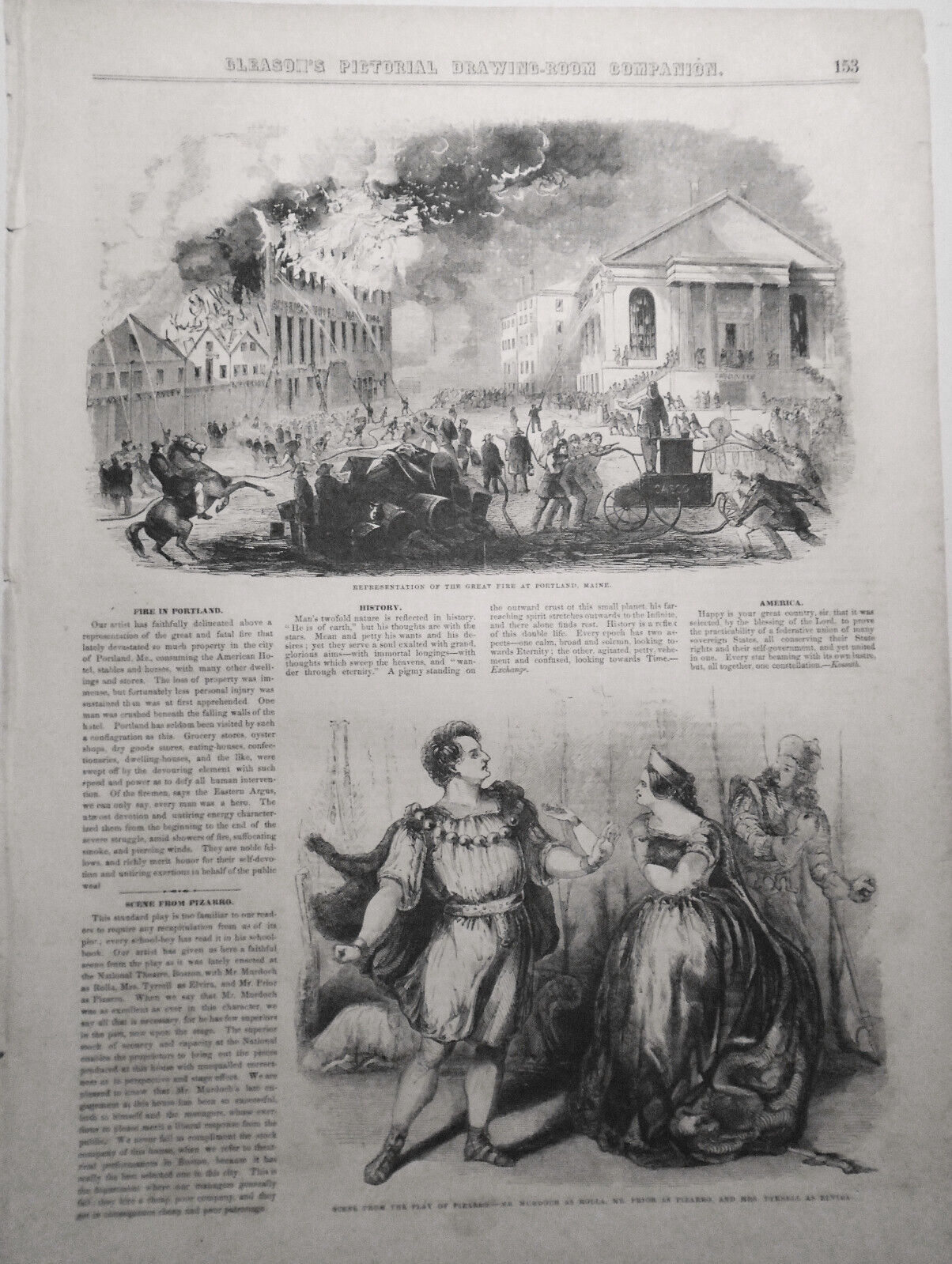 The Great Fire At Portland, Maine - 1852 -- Gleason's Pictorial