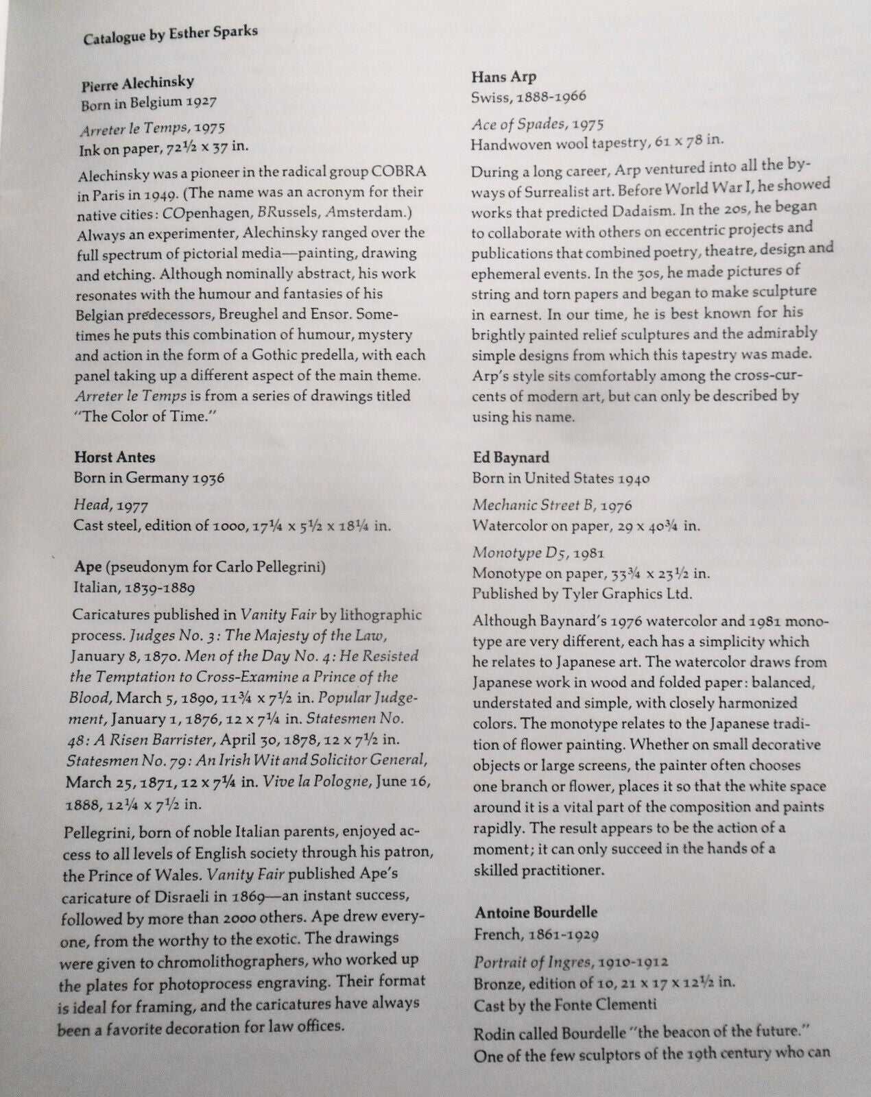 The Sonnenschein Carlin Nath & Rosenthal art collection - catalog; 23 pages