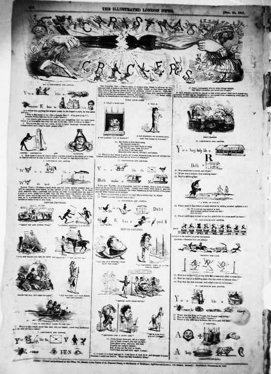 Christmas Crackers - Illustrated London News, December 25, 1847 First appearance