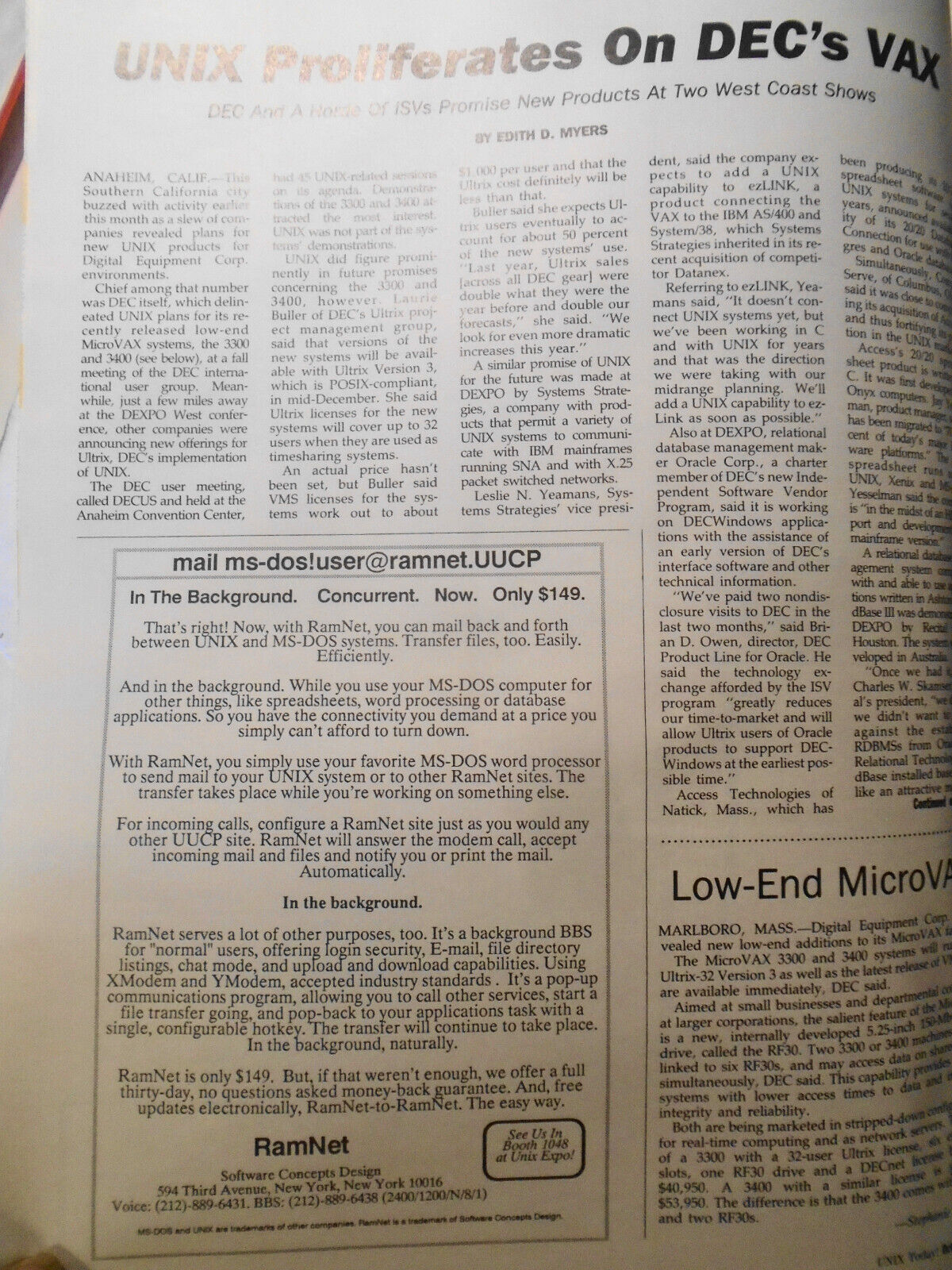 UNIX Today Magazine, October 31, 1988. Steve Jobs & NEXT Computer - Interview