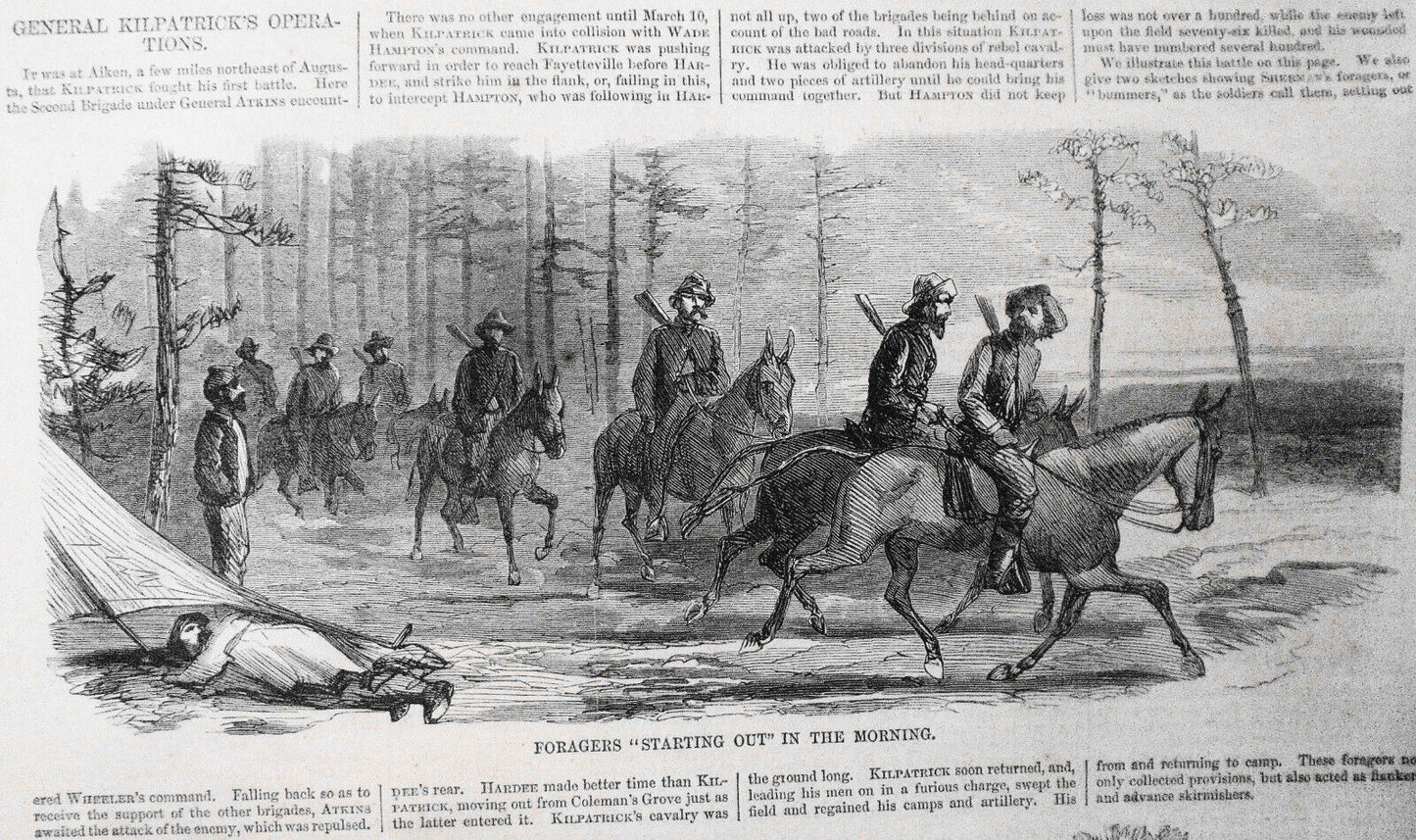 General Kirkpatrick's Operations. 3 Prints. Harper's Weekly, April 1, 1865.