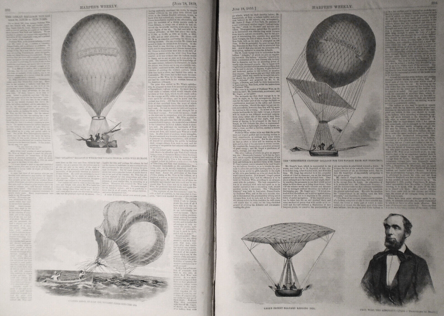 Harper's Weekly June 18, 1859 - Great Balloon Voyage; War In Europe, etc