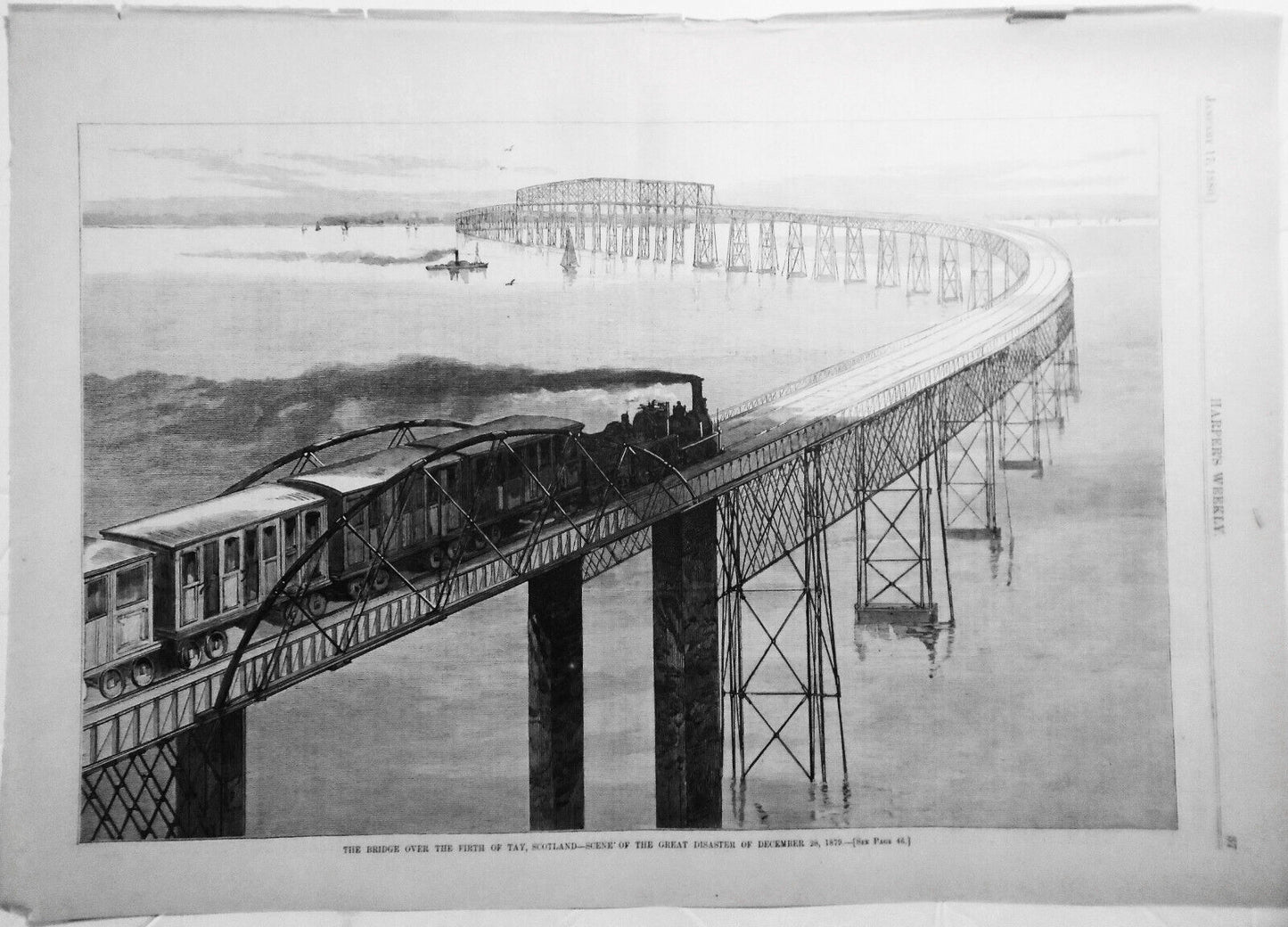 "The Bridge Over the Firth of Tay, Scotland" - Harper's Weekly, January 17, 1880