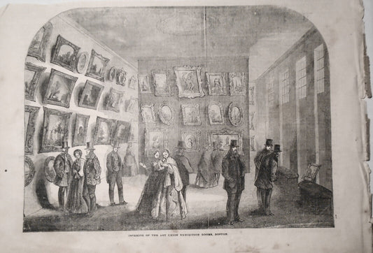 Interior Of The Art Union Exhibition Rooms, Boston  - Gleason's 1850's
