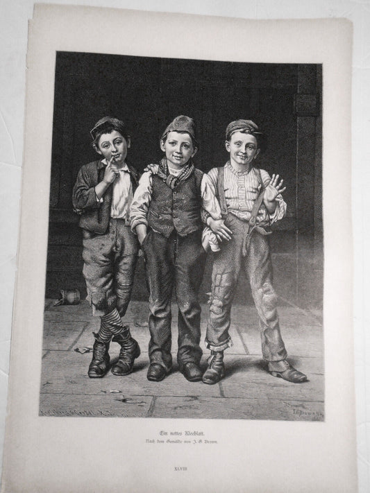 Ein nettes Kleeblatt, by  J. G. Brown -- 1882