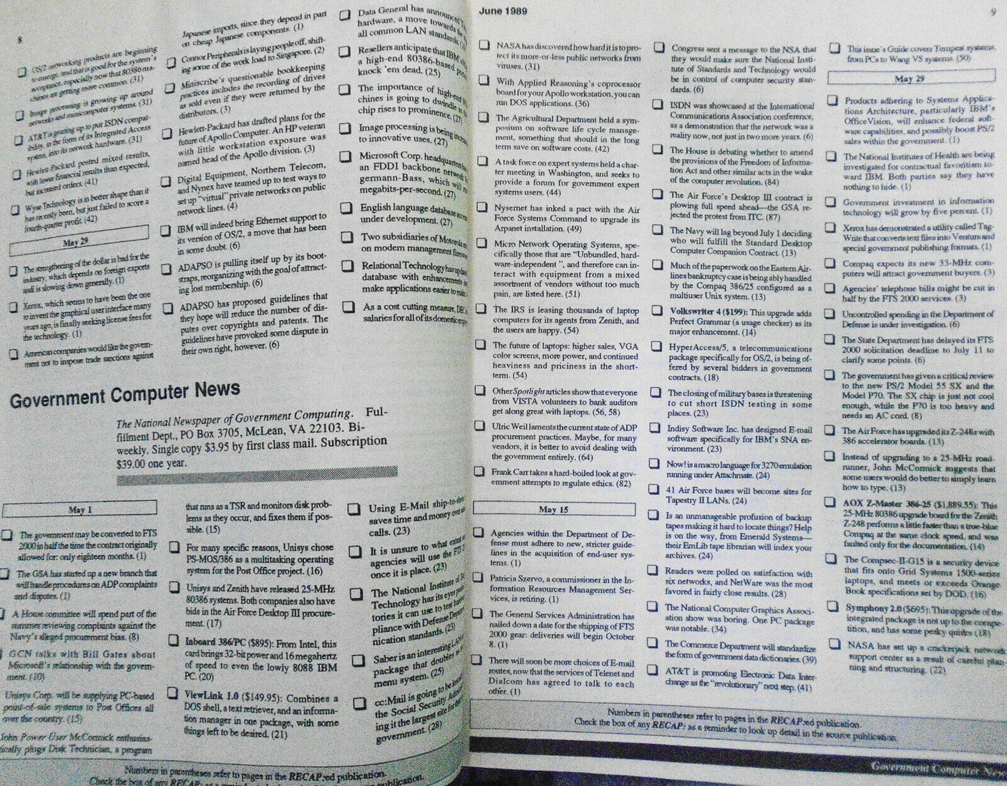 Recap : PC, June 1989. Monthly digest about IBM PCs and compatibles.