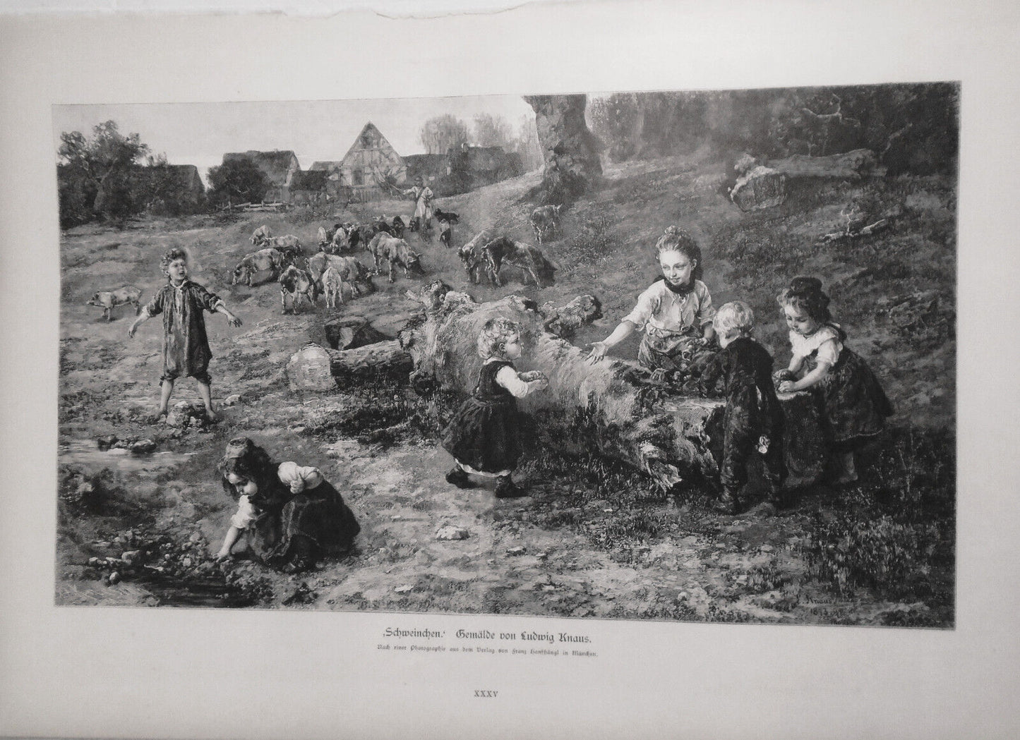 Schweinchen, Gemalde Von Ludwig Knaus  -- 1882