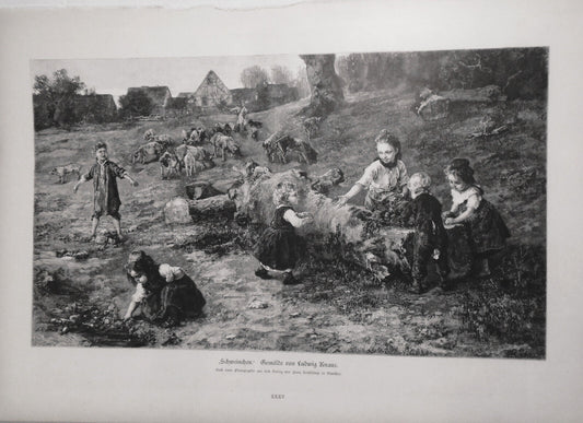 Schweinchen, Gemalde Von Ludwig Knaus  -- 1882