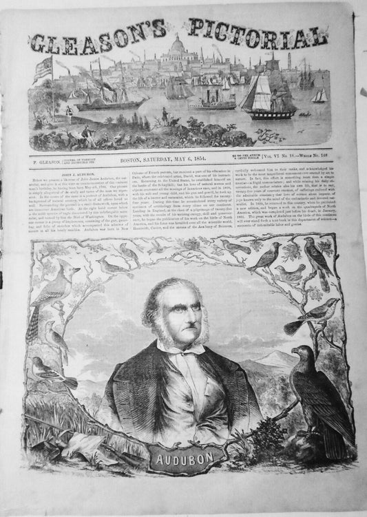 Gleason's Pictorial, May 6, 1854 - Audubon; Valley Forge; Park at Muskau; etc
