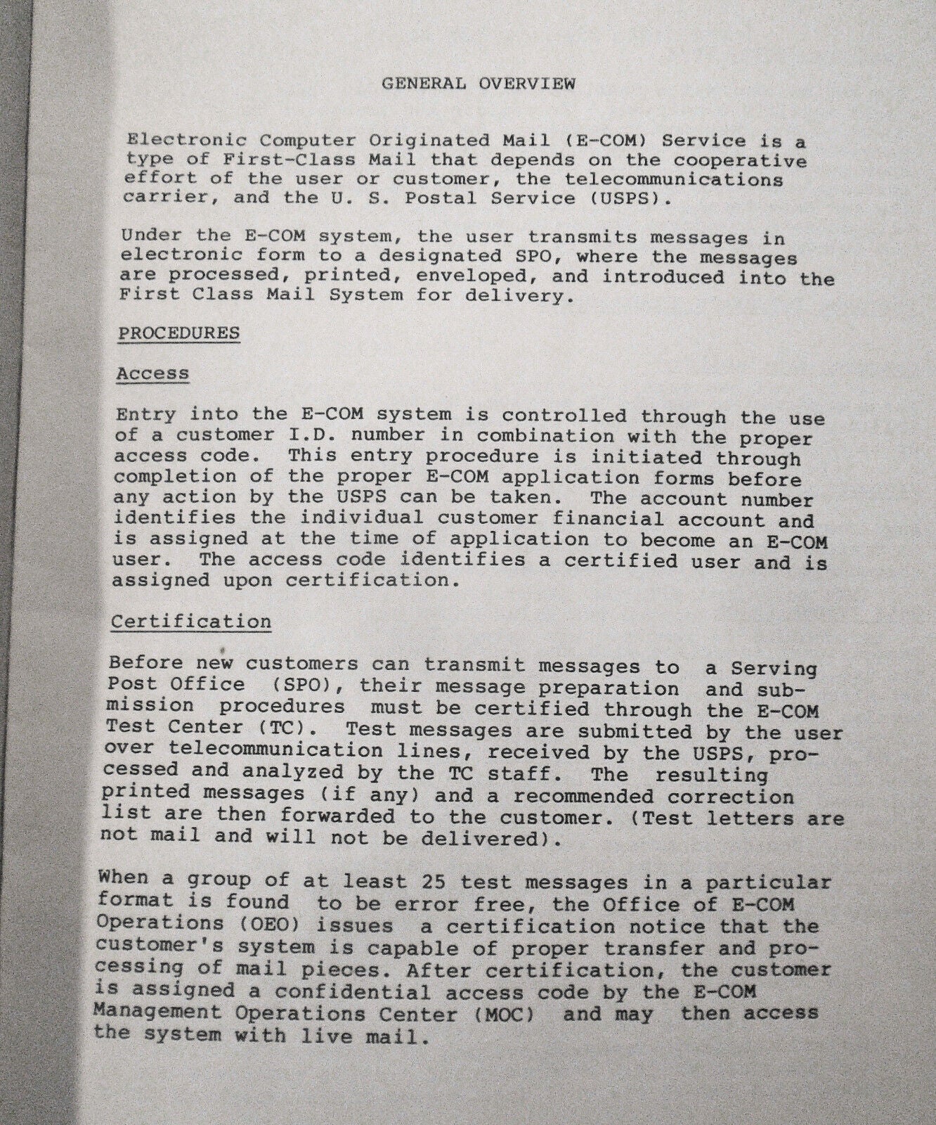 1983 E-COM, Electronic Computer Originated Mail, Promo Kit - by USPS