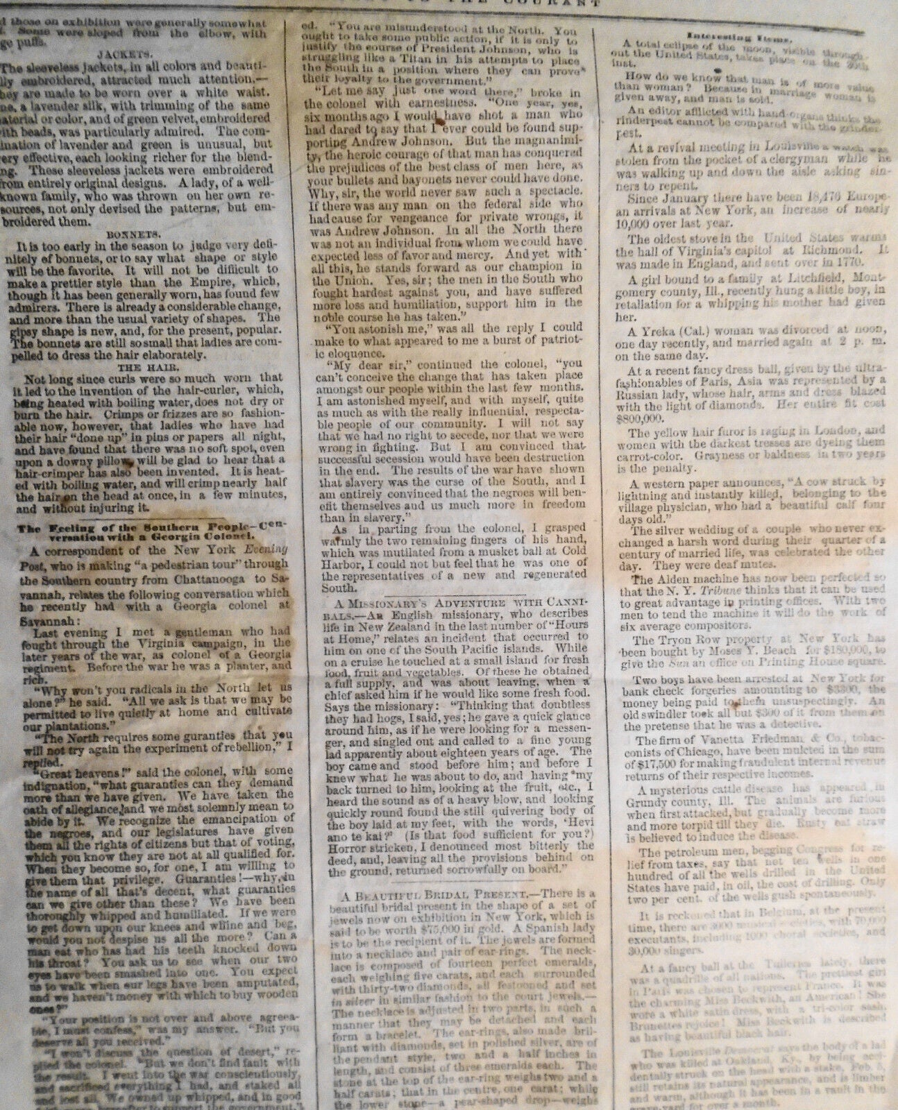 1866 - General Joseph Hawley tribute - in Supplement To The Connecticut Courant