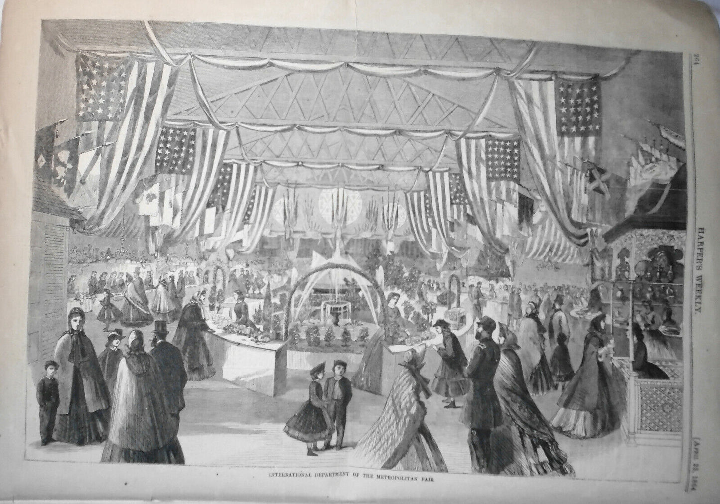 Harper's Weekly April 23, 1864 : Metropolitan Fair, NY - Original complete issue