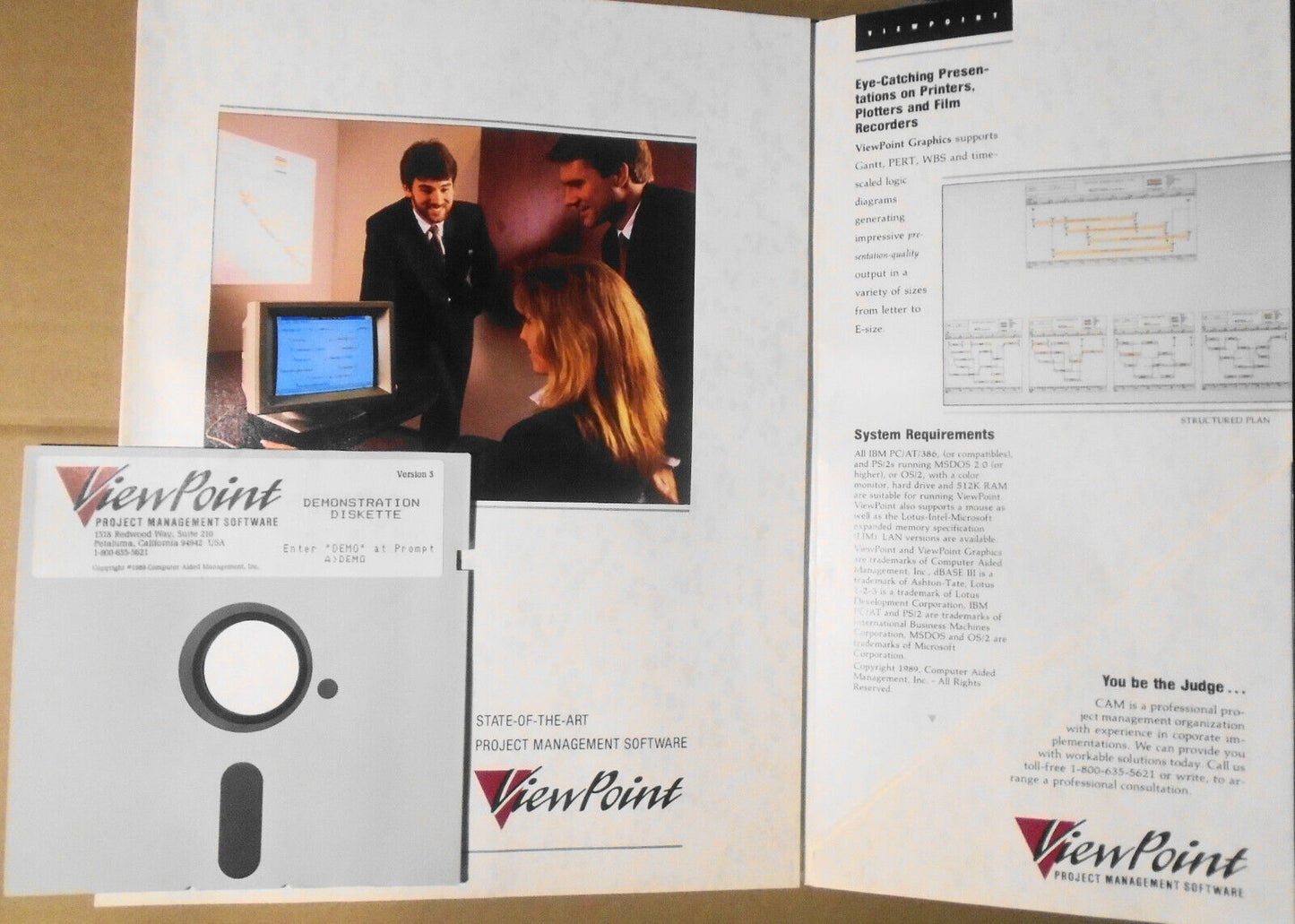 ViewPoint Project Management Software - Demo program 1989. 5 1/4 inch