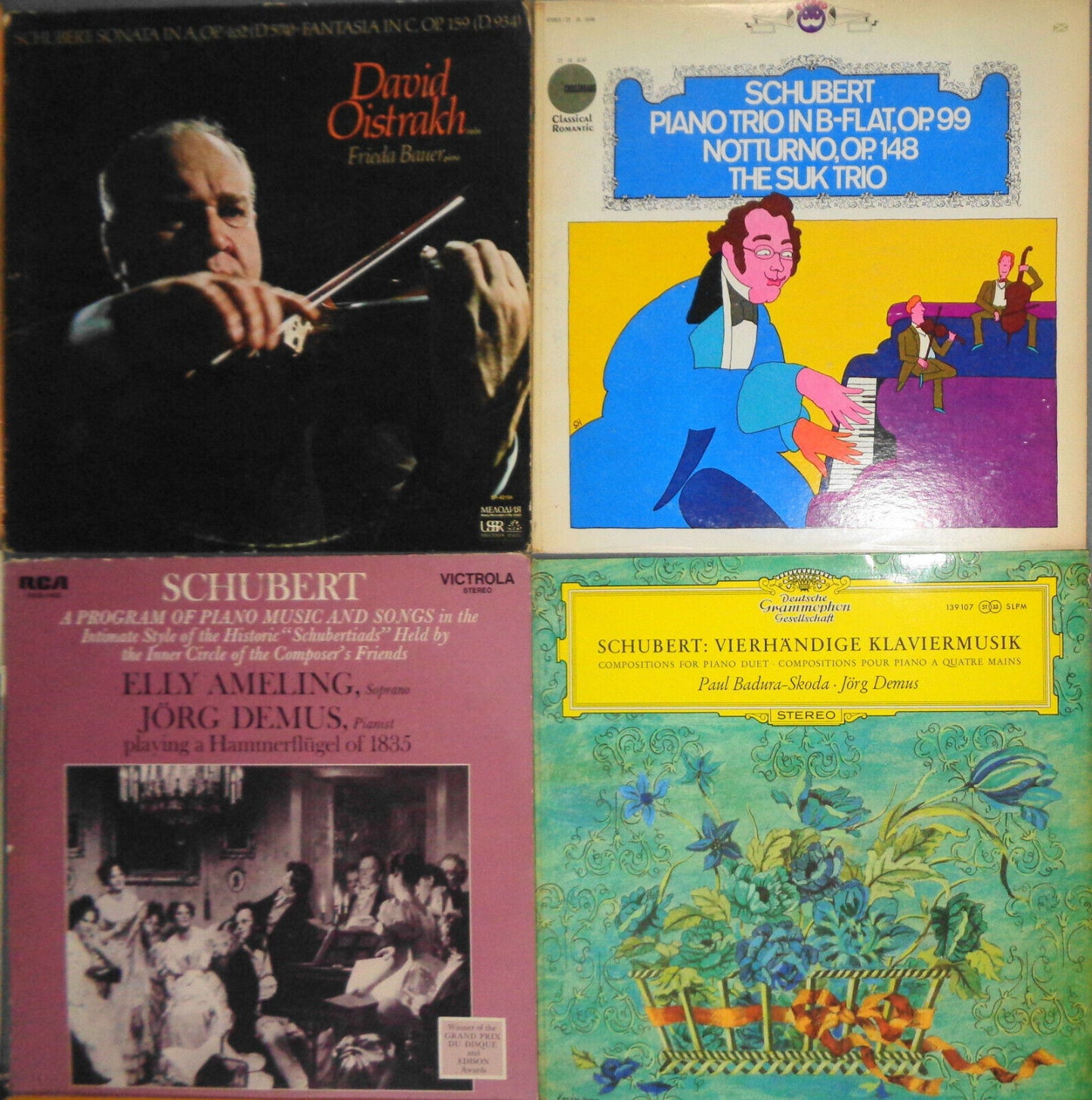 16 Schubert  LPs lot - Szell, Battle, Suk Trio, Stern /Rose, Oistrakh, Toscanini