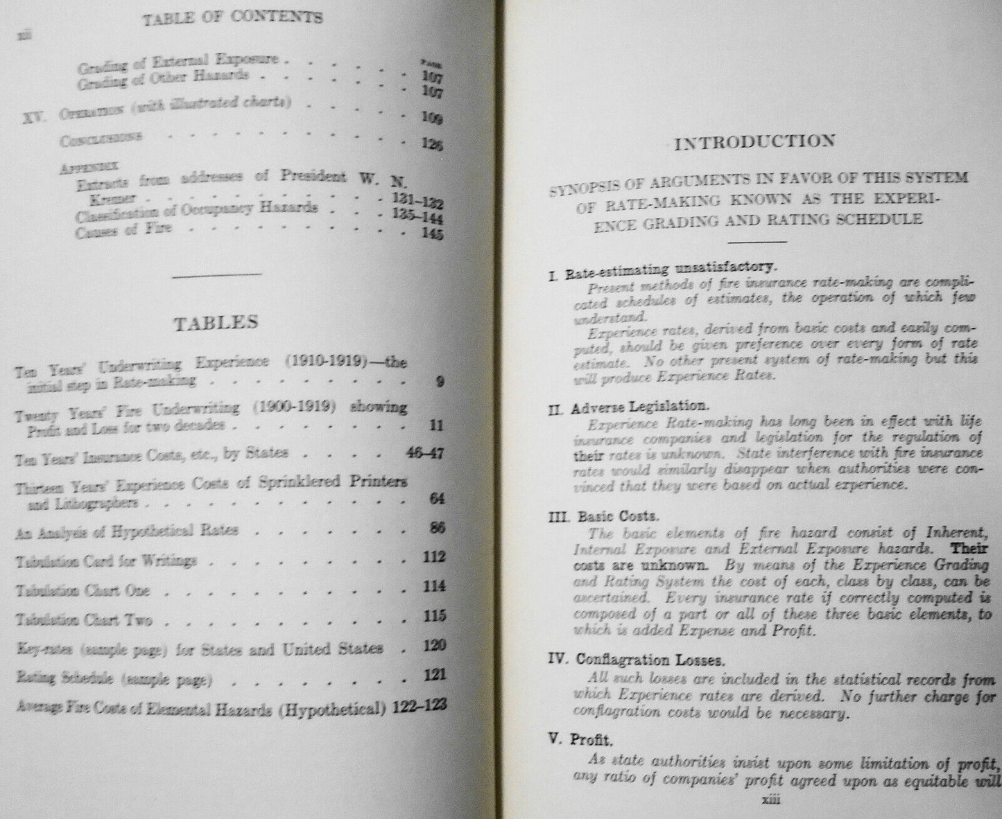 The Experience Grading And Rating Schedule By E G Richards. 1921. Fire insurance