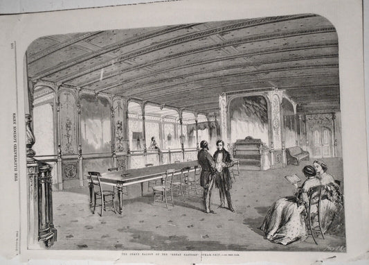 1859 - The Grand Saloon Of The "Great Eastern" Steam-ship.