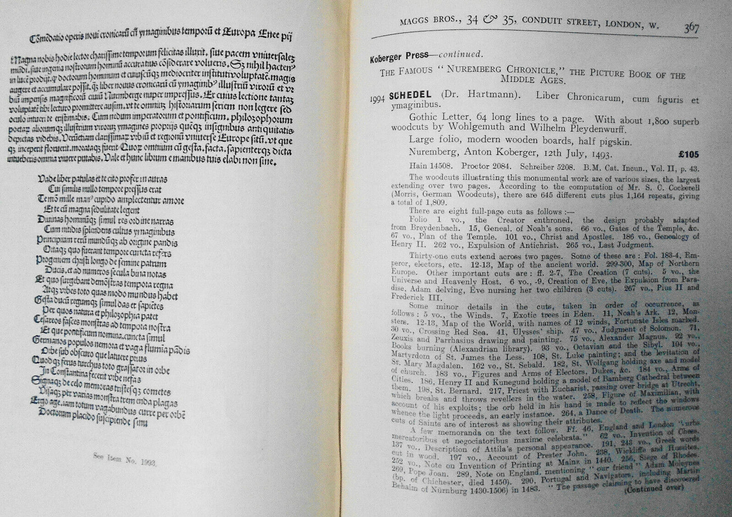 1928 Bibliotheca typographica:  Maggs Bros. Catalog 509