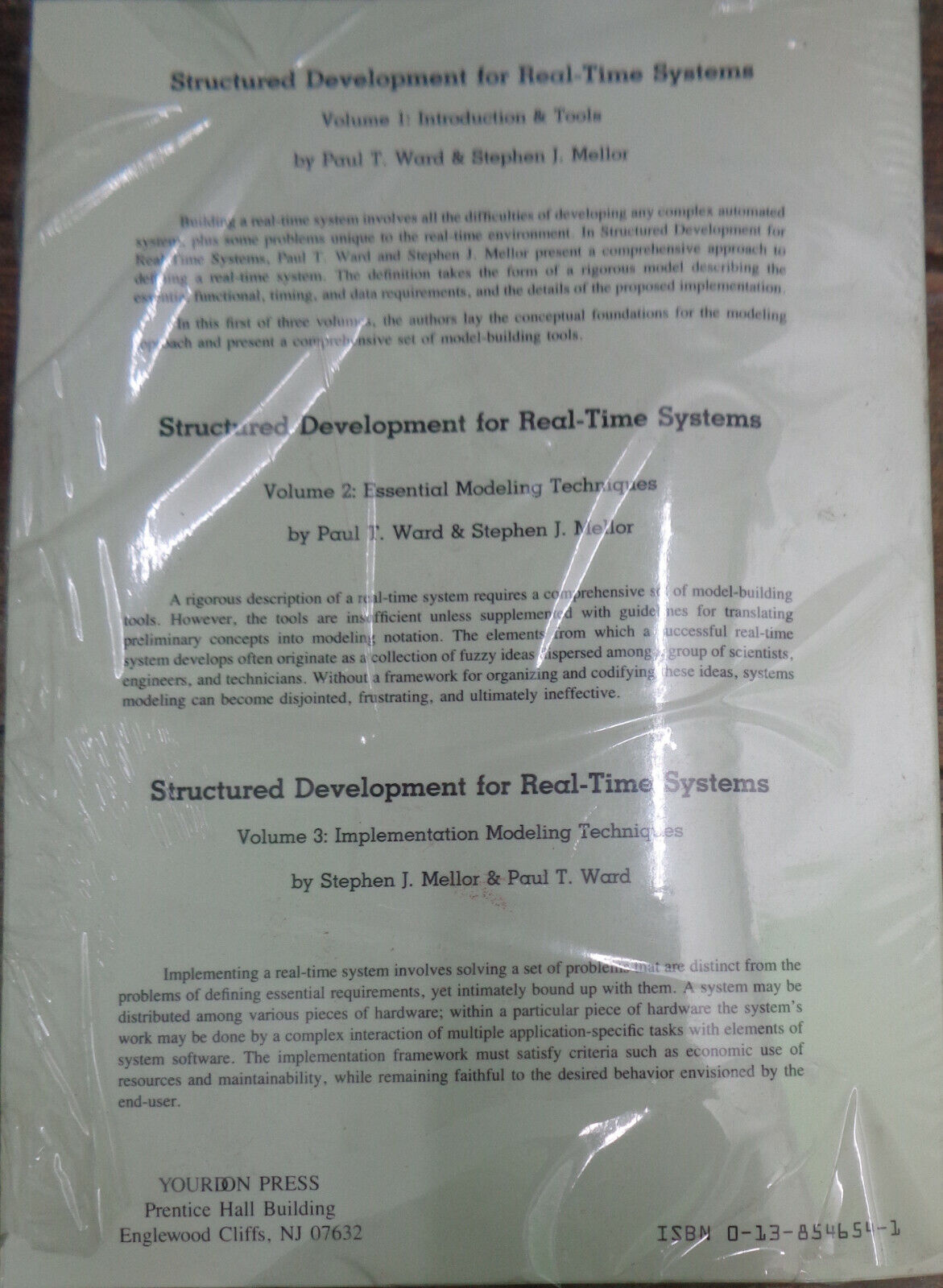Structured Development for Real-Time Systems by Paul Ward, S. Mellor 3 Vols NEW