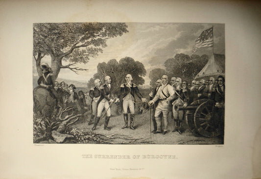 1860 - The Surrender of Burgoyne  -  Trumbull; J Rogers - Original engraving