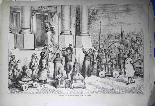 Church and State - No union upon any terms, by Thomas Nast Harper's Weekly 1871