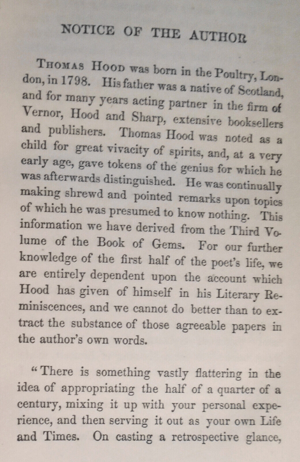 1864 The poetical works of Thomas Hood: with some account of the author - 4 Vols