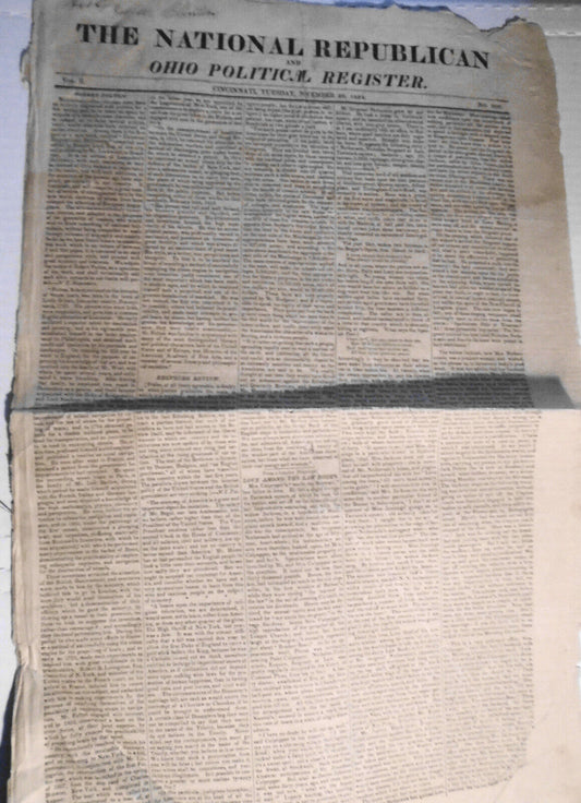 National Republican and Ohio Political Register November 30, 1824. Robert Fulton