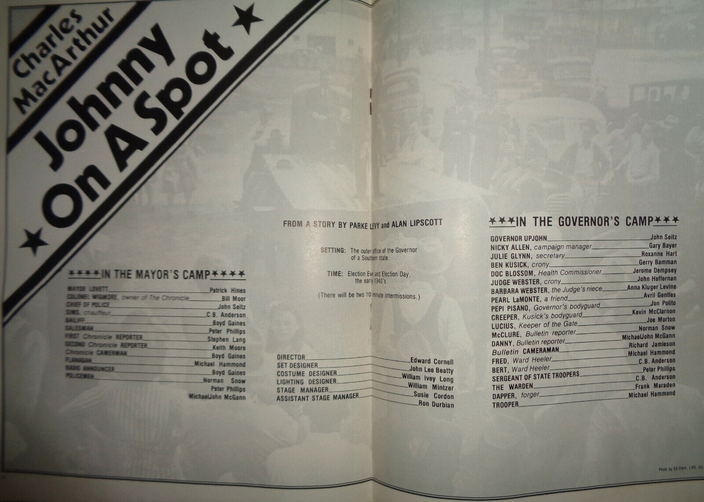 JOHNNY ON A SPOT by CHARLES MacARTHUR - PROGRAM - 1980 Brooklyn Academic Music
