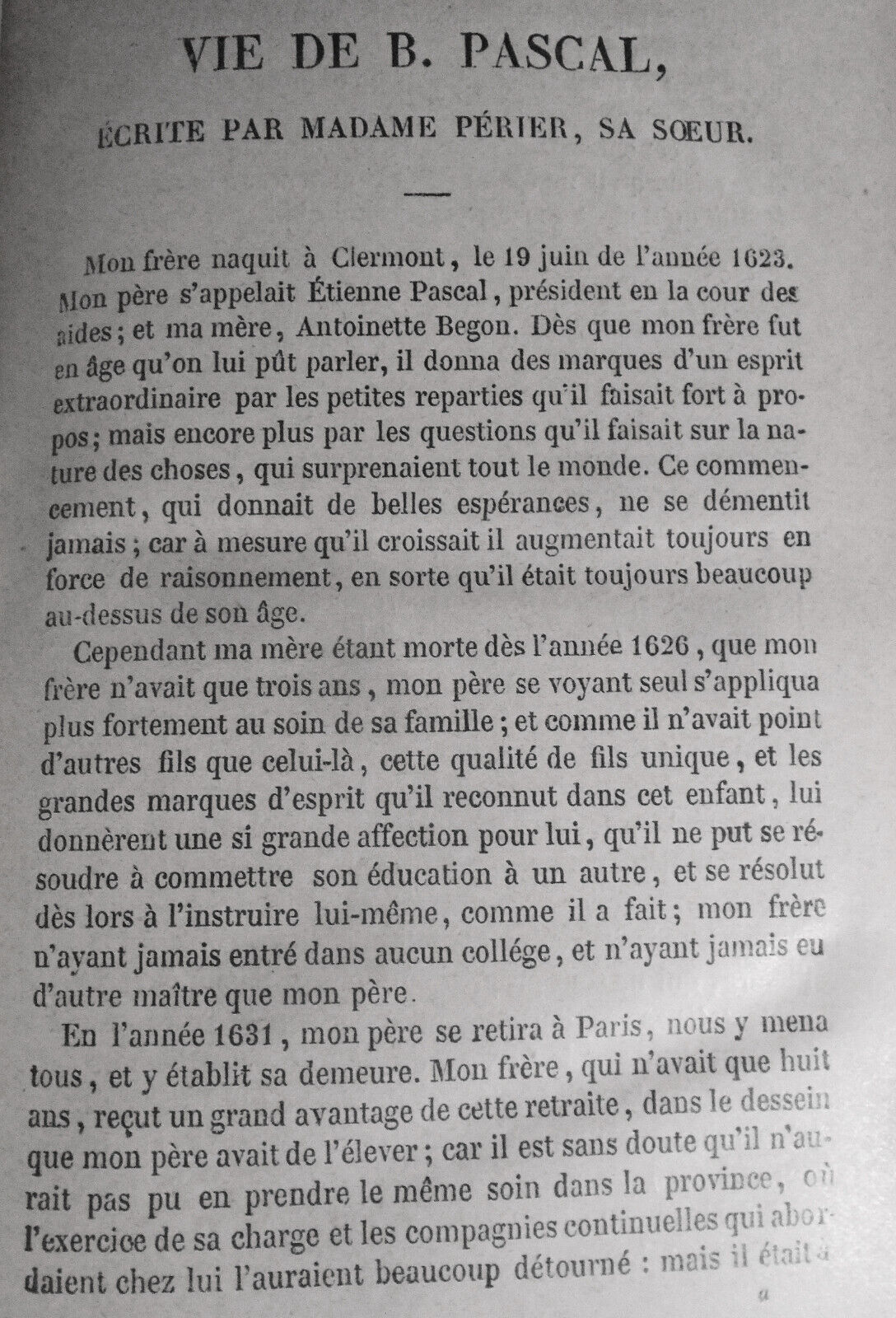 Pensées de Pascal : précédées de sa vie par Mme Périer, sa soeur suivies...