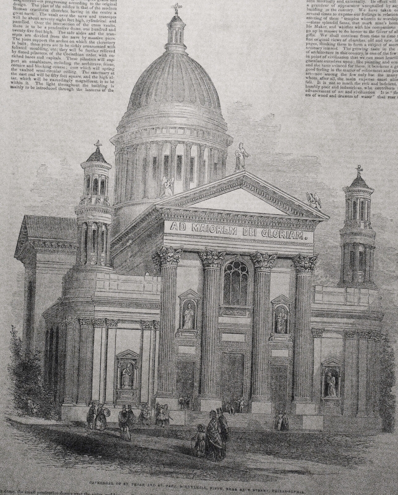 Cathedral Of St. Peter And St. Paul, Philadelphia,  1852 -- Gleason's Pictorial