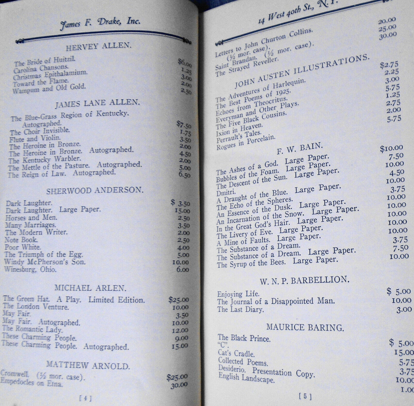 1926 James F. Drake : A Check-list Catalogue Of First Editions - No. 178