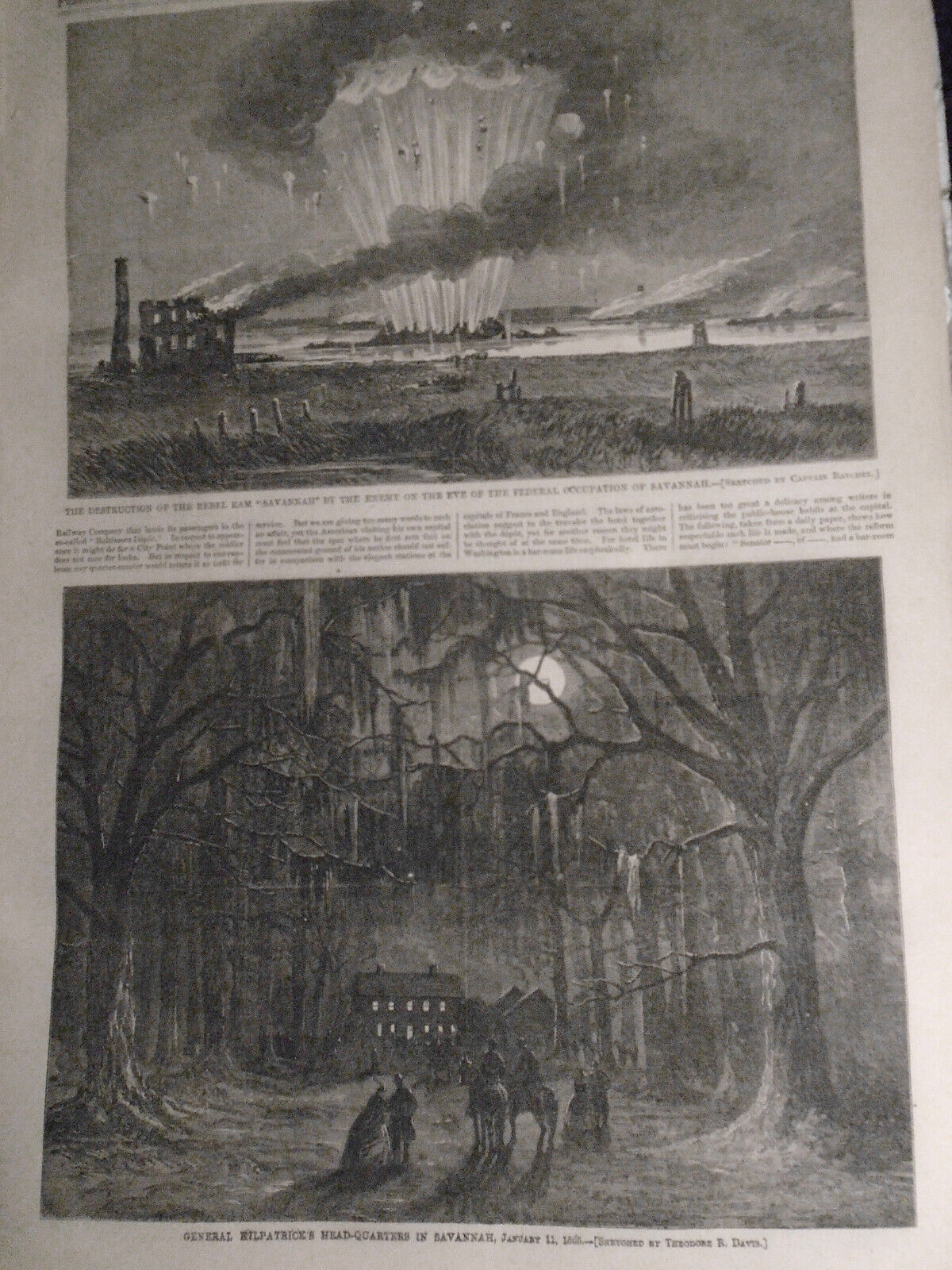 Harper's Weekly February 4, 1865  Union Army in Savannah - Complete Original